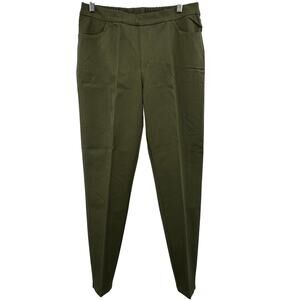 Isaac Mizrahi Petite 24/7 Stretch Pull On Pants Olive Green Womens 4P Petite